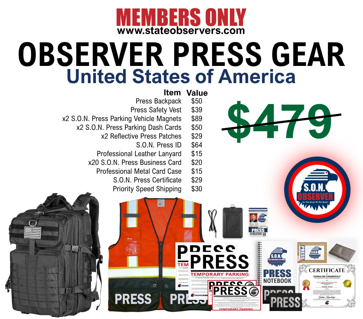 Observer Press Pack Donation (Member Only)