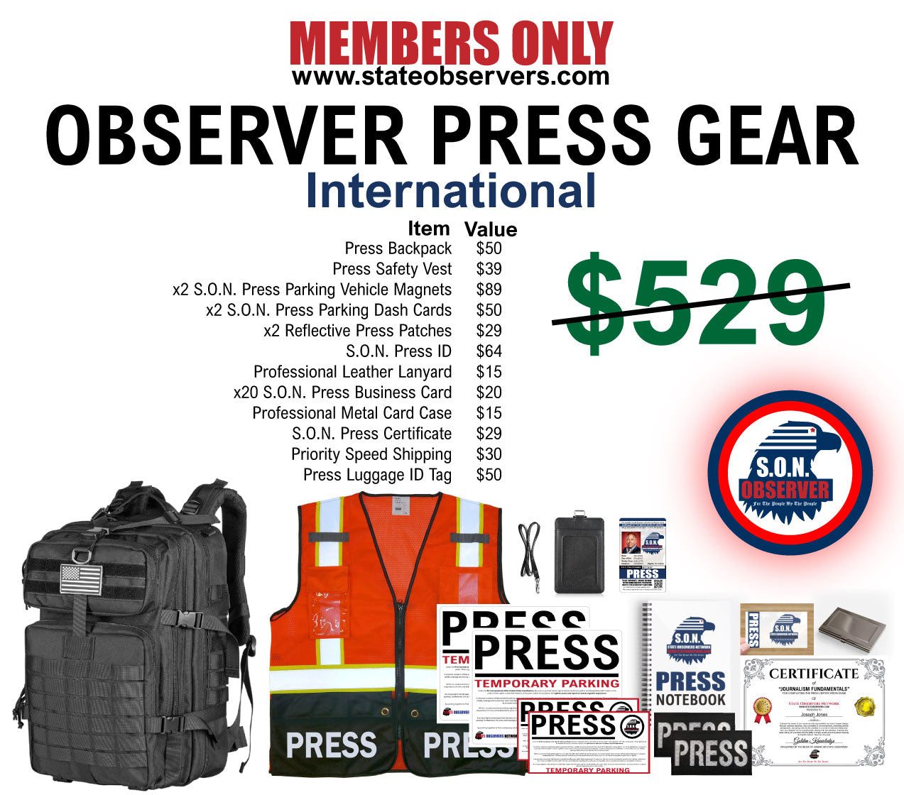Observer Press Pack Donation (Member Only)